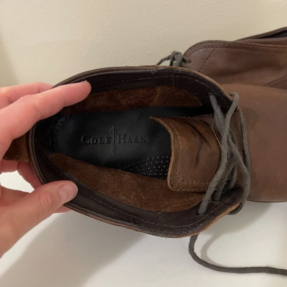 Cole Haan Charles Brown Leather Chukka‎ Boots Lace Up Ankle Mens 9.5 M C11847